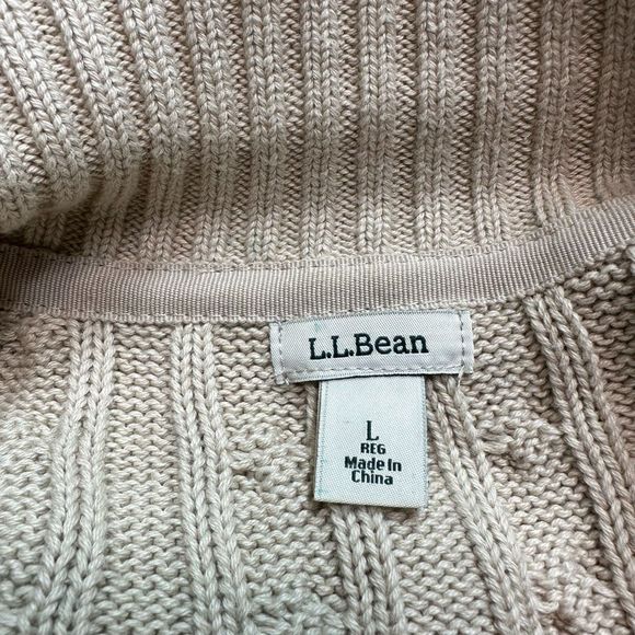 ๐L.L. Bean Fall/ Autumn Khaki Cable Knit Sweater - Picture 9 of 11
